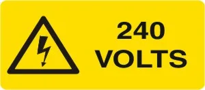 W 281 — WARNING - 240 VOLTS